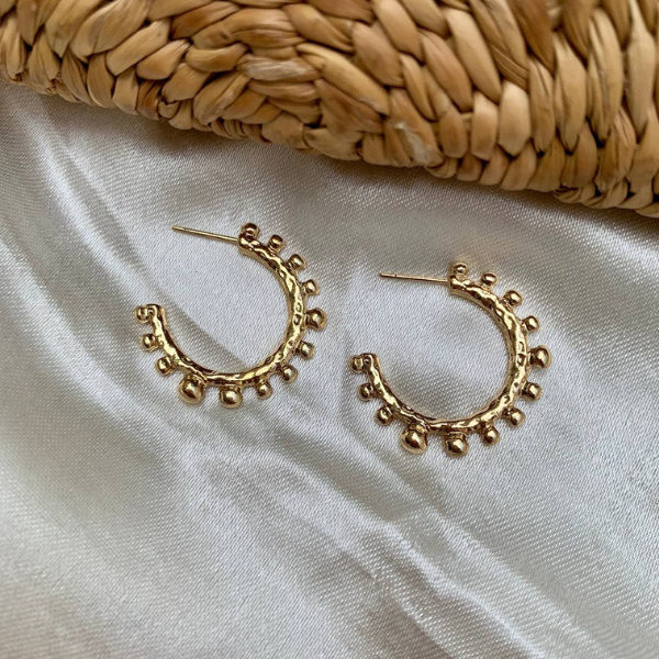 Golden Booble Hoop Earrings