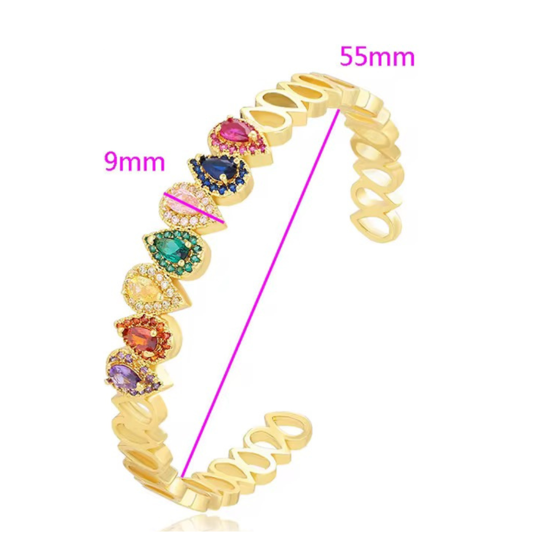 Colourful Tear Drop Zircon Stone Bracelet