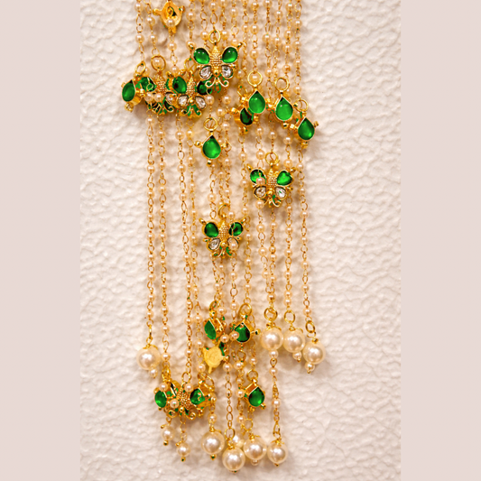 Ethereal Gold Charm & Pearl Hair Chain