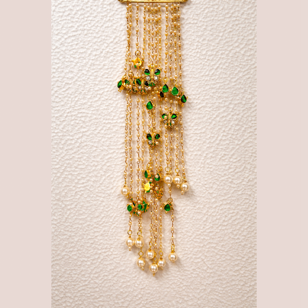 Ethereal Gold Charm & Pearl Hair Chain