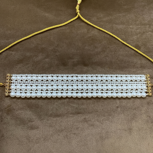 Multi-Strand Pearl Choker Necklace