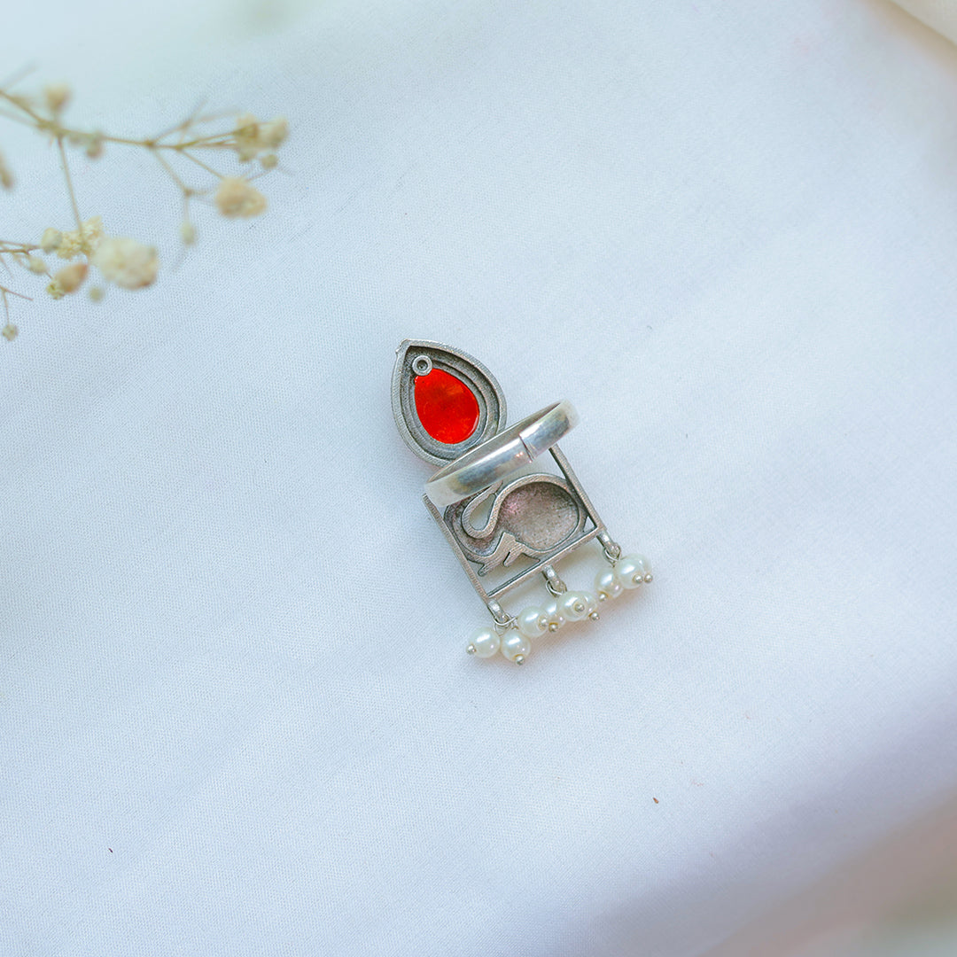 Oxidized Elephant Design Ring