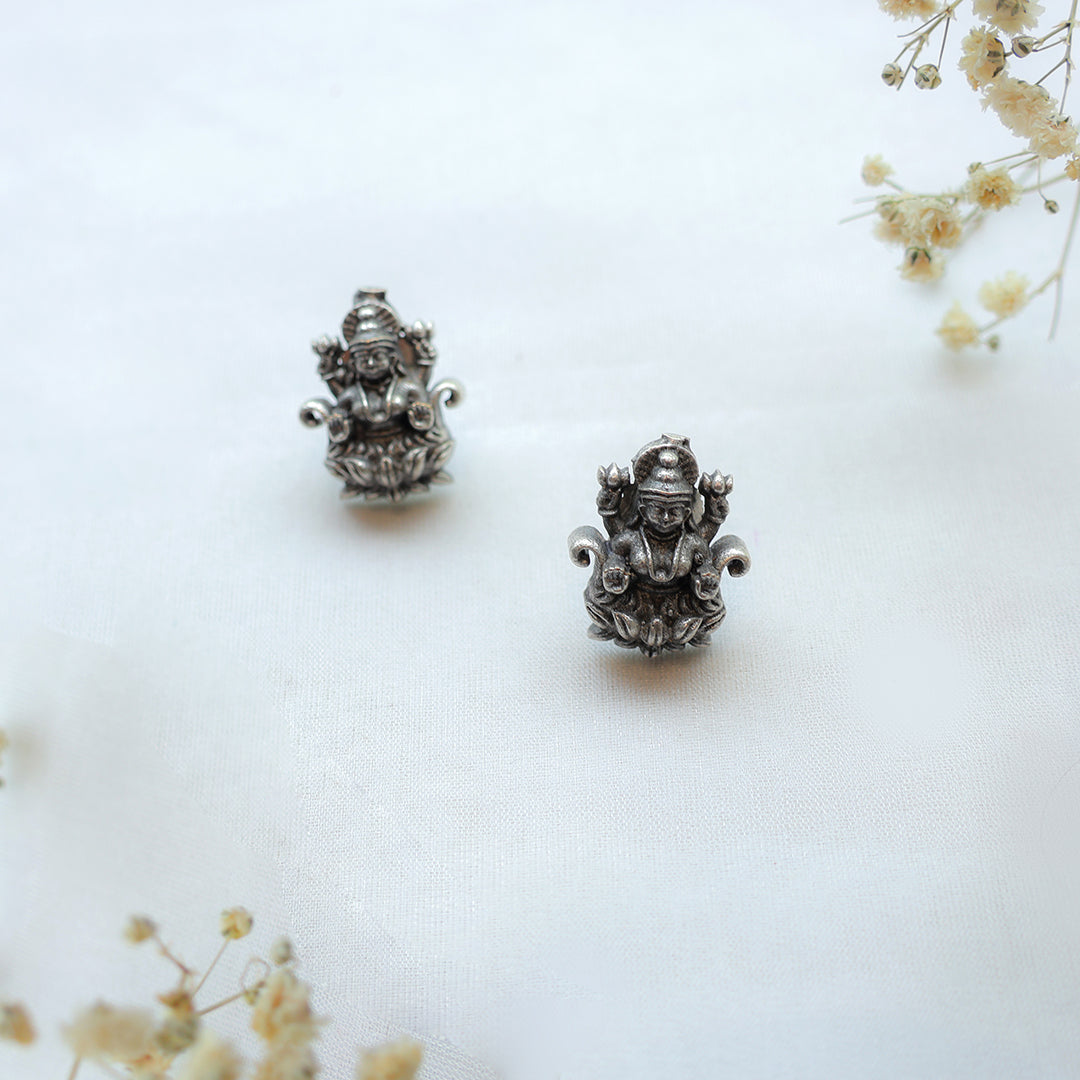 Antique Silver Lakshmi Necklace Set