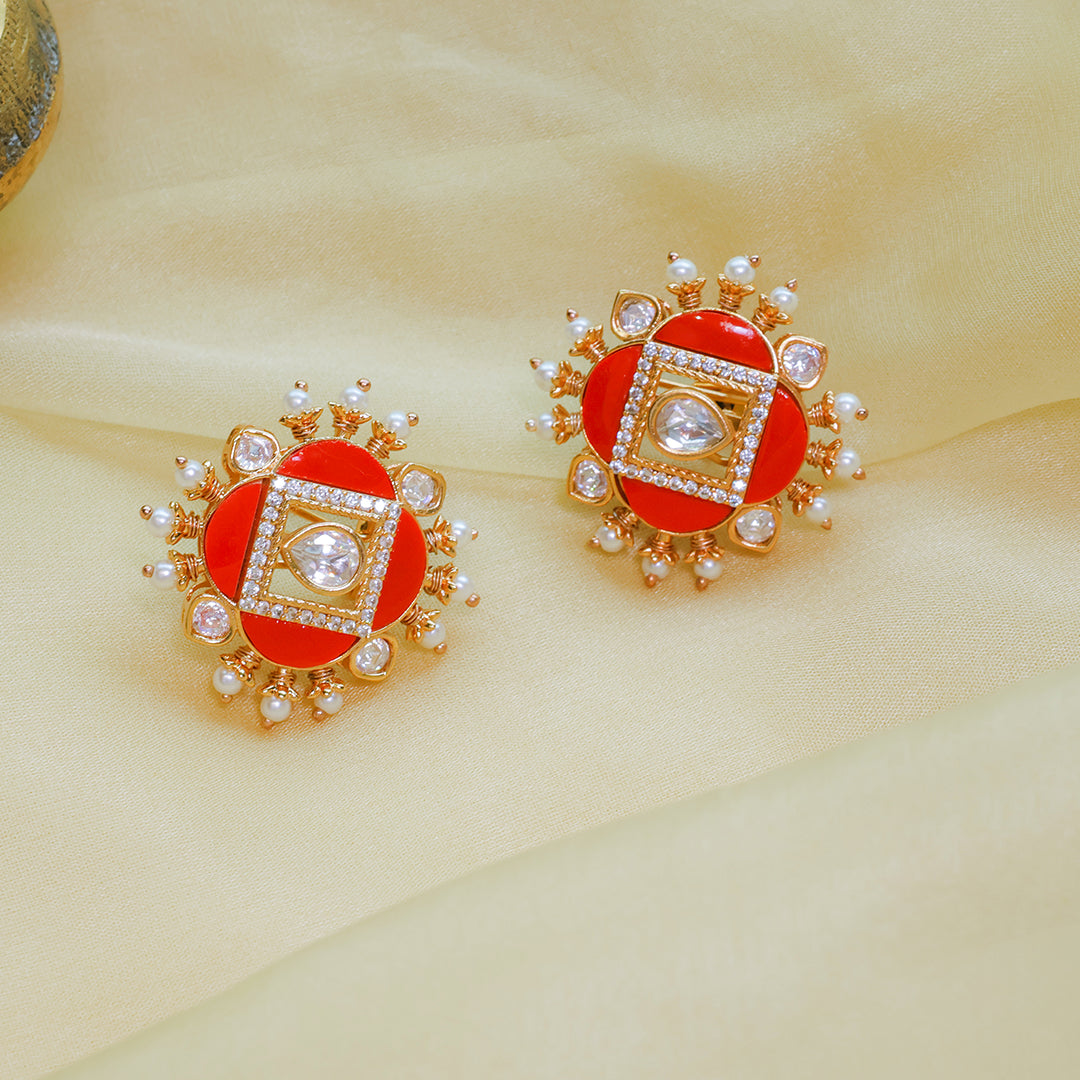 Zeenat Mossainite Stud Earring – Handcrafted Ethnic Jewelry for Women