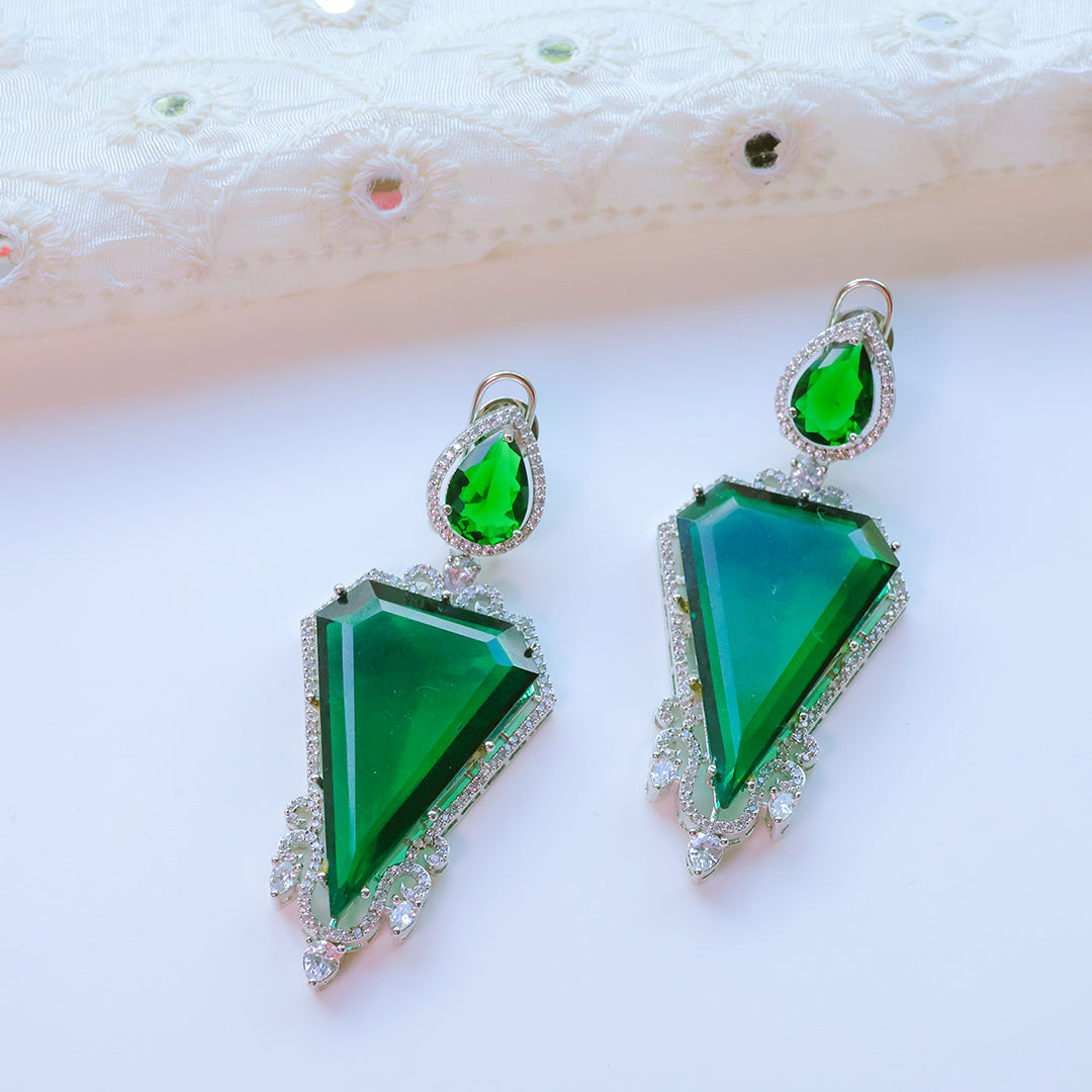 Dazzling Doublet Stone Dangler Earrings