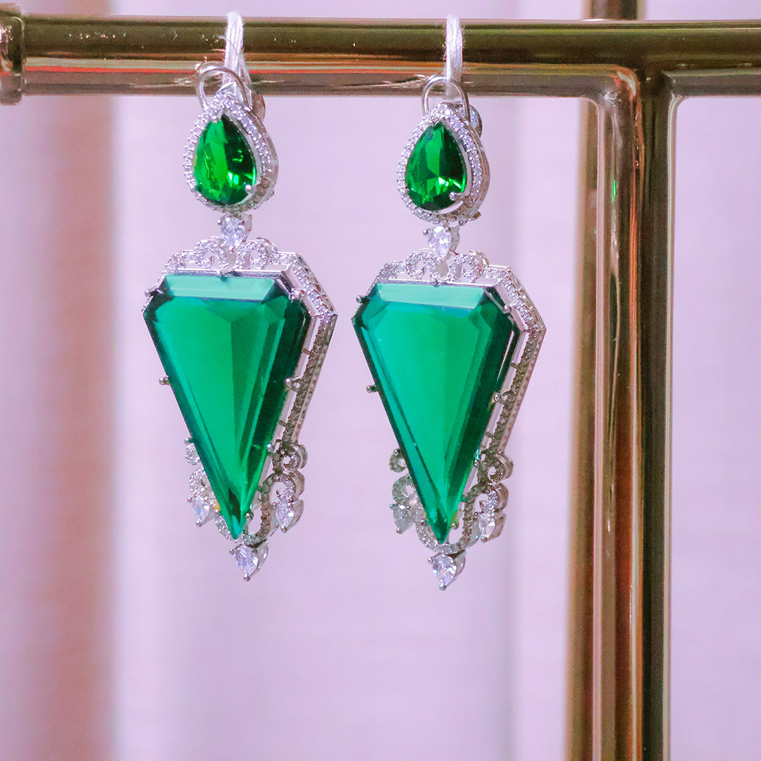 Dazzling Doublet Stone Dangler Earrings