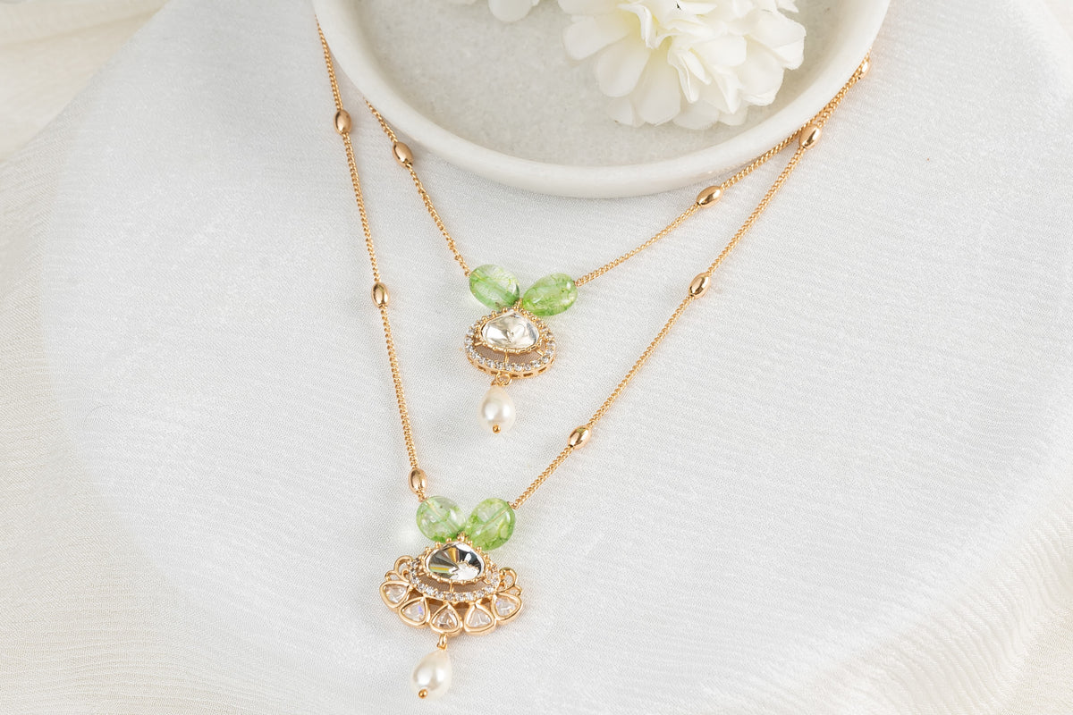 Rumani Polki Multilayered Necklace