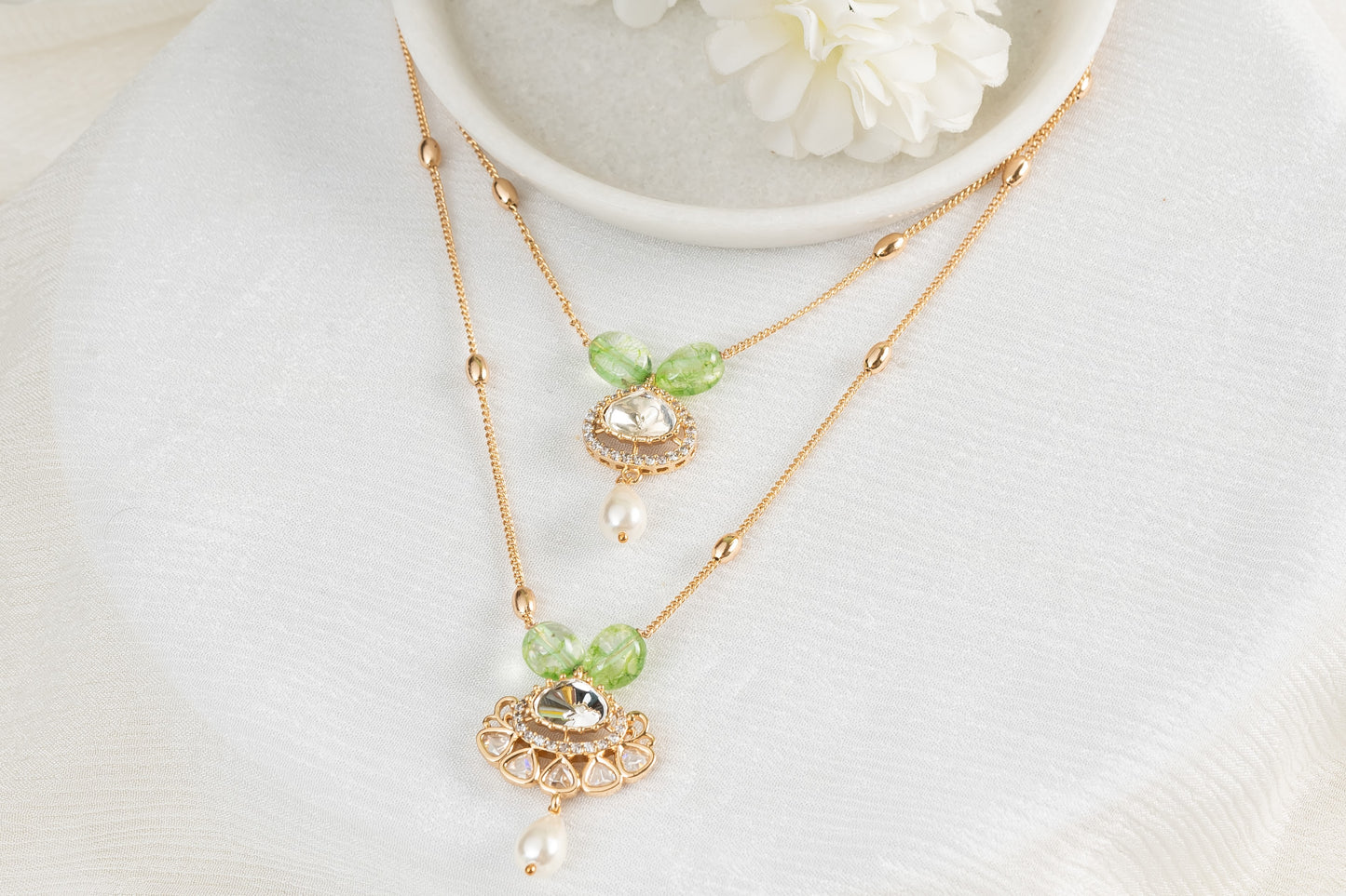 Rumani Polki Multilayered Necklace