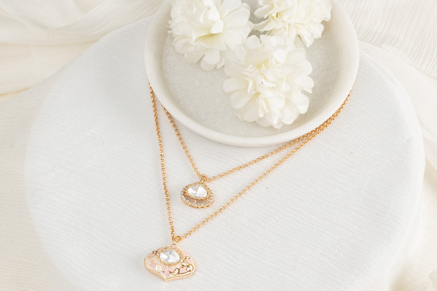 Rivayat Polki Multilayered Chain Pendant