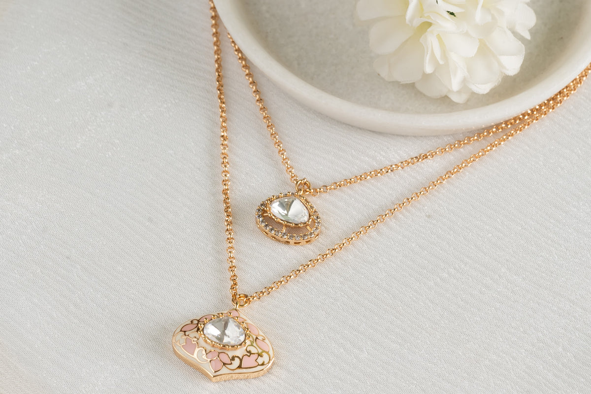 Rivayat Polki Multilayered Chain Pendant