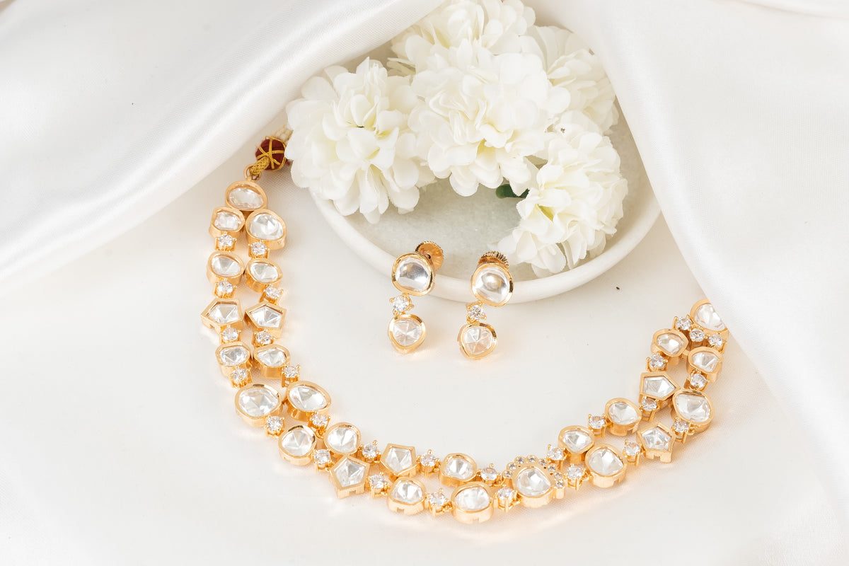 Aasia Double Layered Kundan Necklace