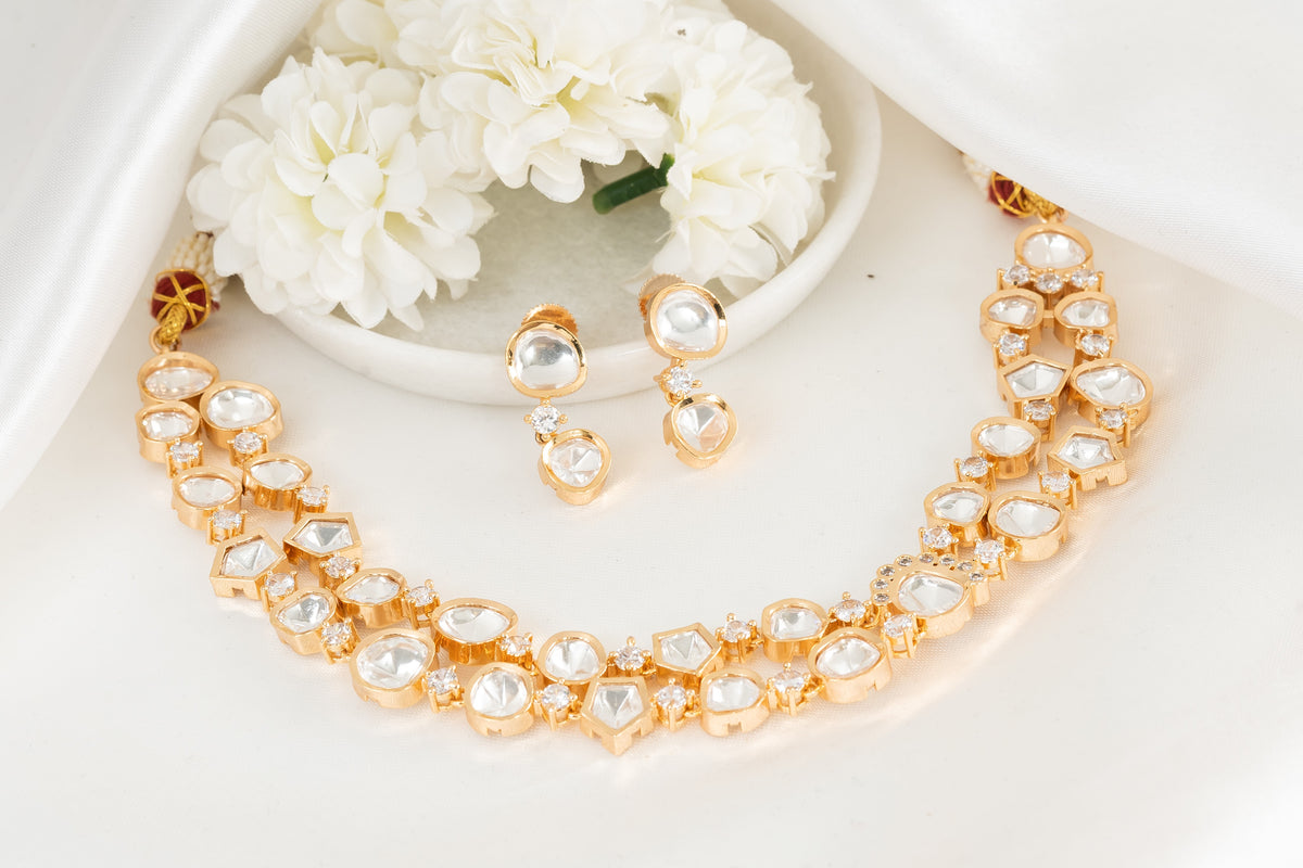 Aasia Double Layered Kundan Necklace