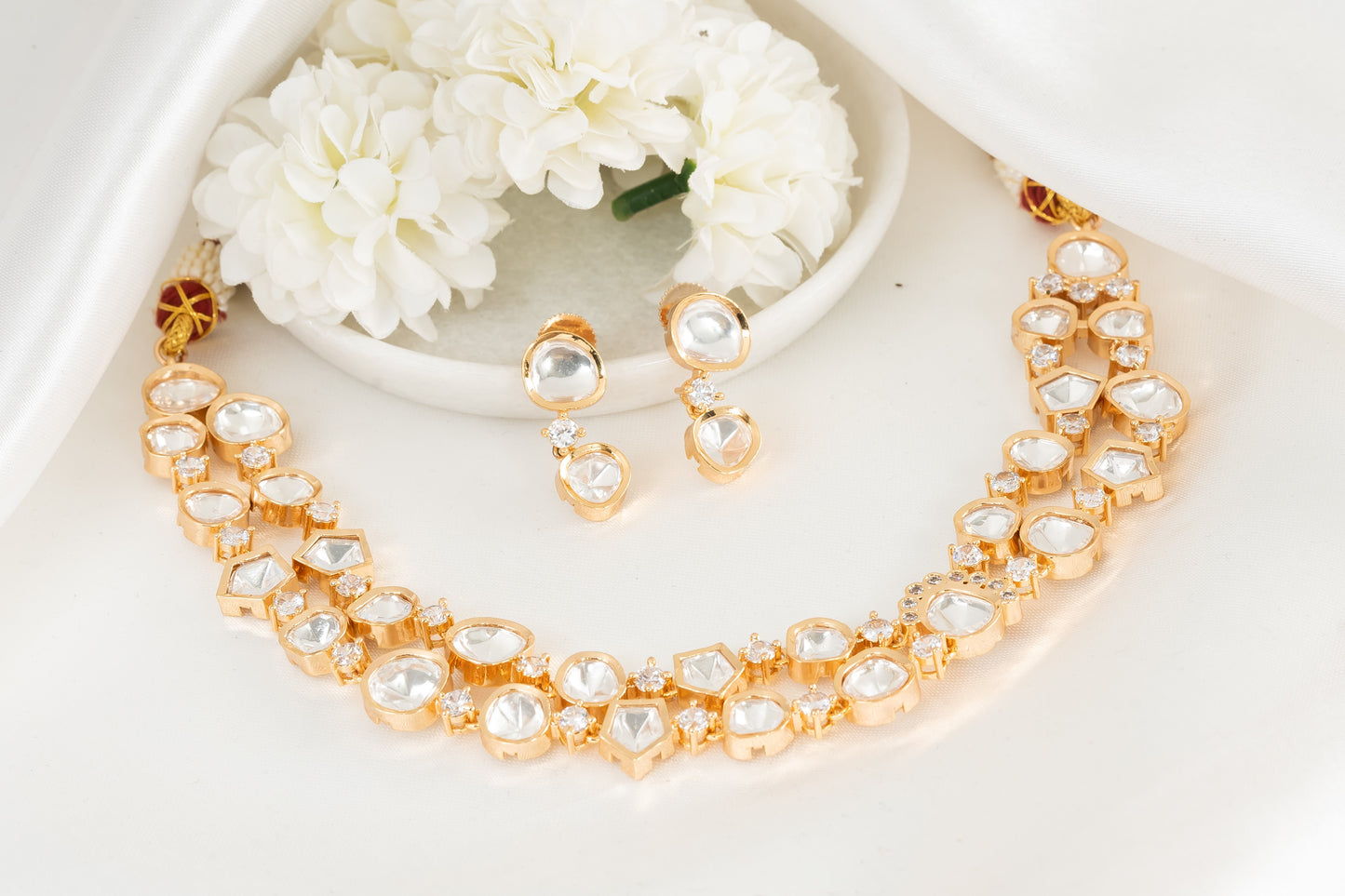 Aasia Double Layered Kundan Necklace