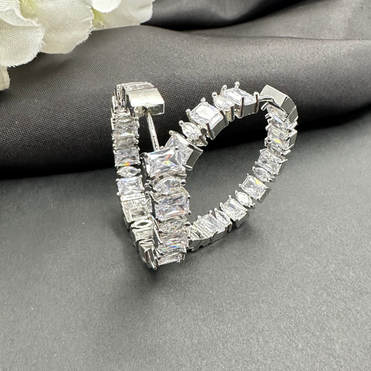 Sparkling American Diamond Hoop Earrings