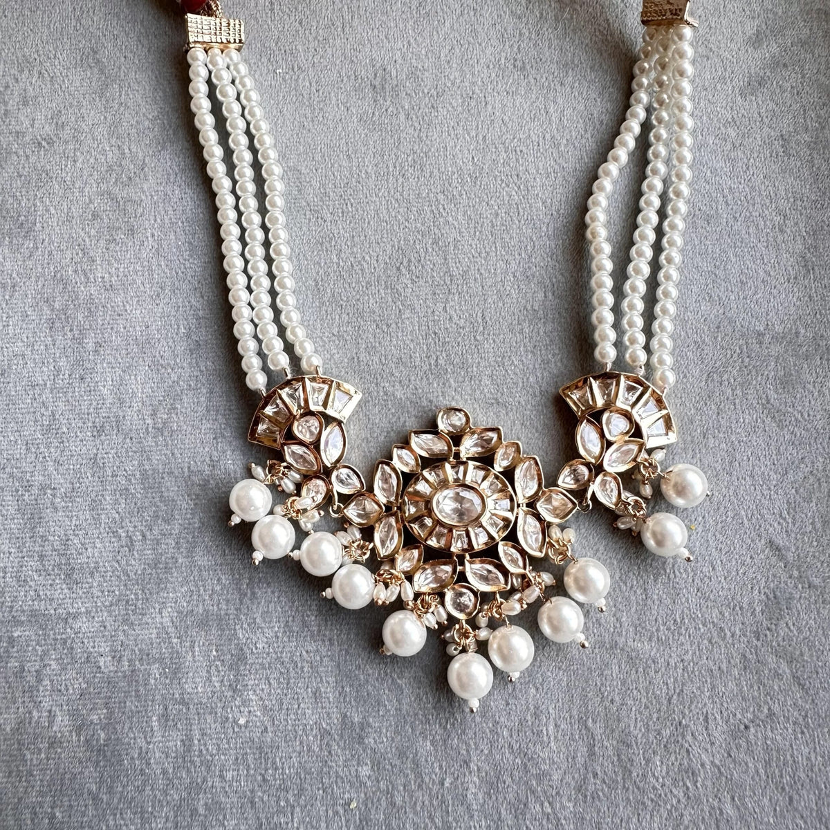 Chanda Mossainite Pearl Necklace