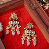 Kamal White Kundan Embellished Earrings