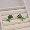 Sparkling Pavé Dinosaur Stud Earrings