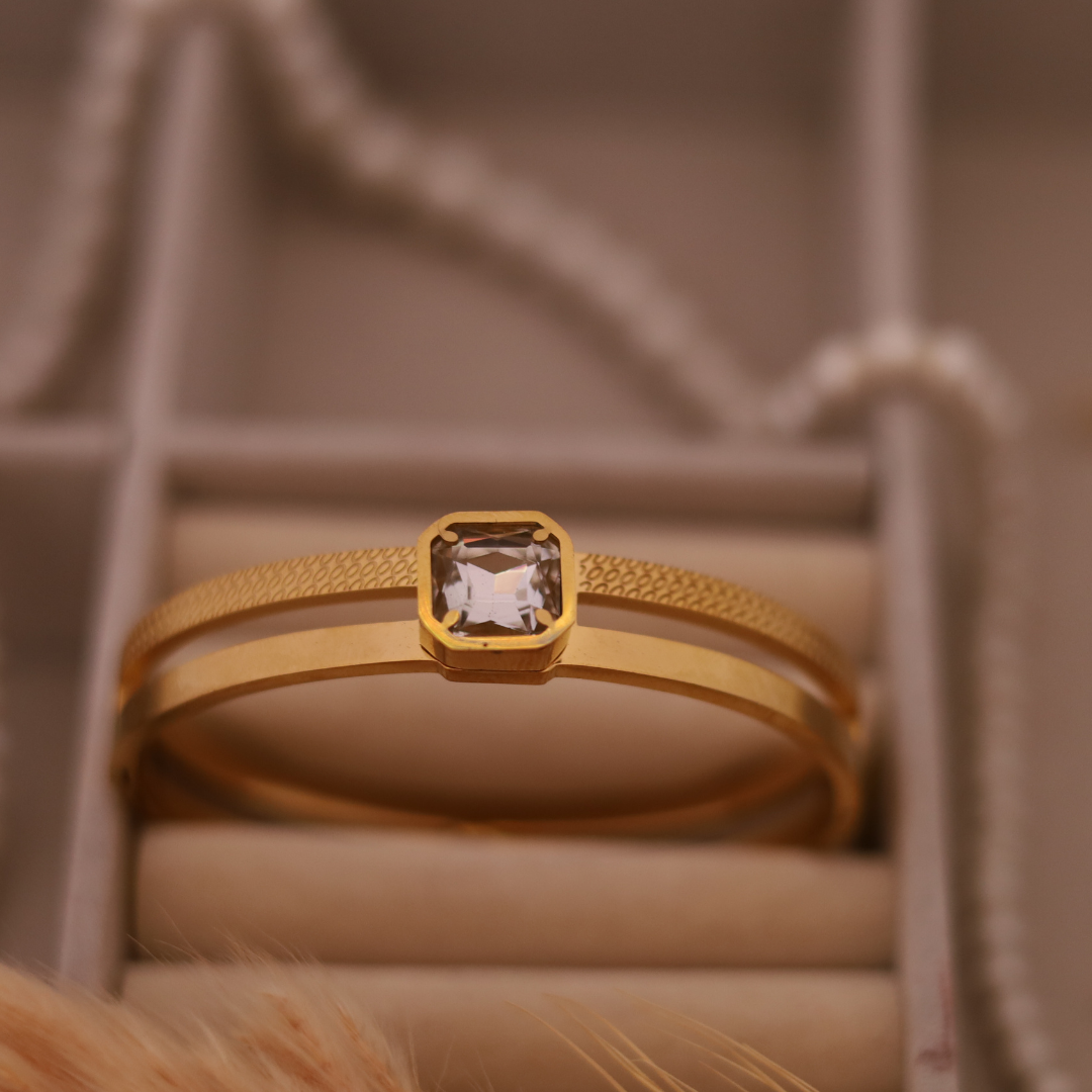 The Crystal Solitaire Cuff Bracelet