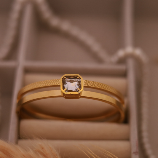 The Crystal Solitaire Cuff Bracelet