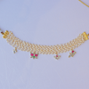 Handcrafted 5-Layer Pearl Choker Necklace with Kundan Charms