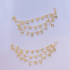 Handcrafted Triple-Layered Pearl & Kundan Ear Chain