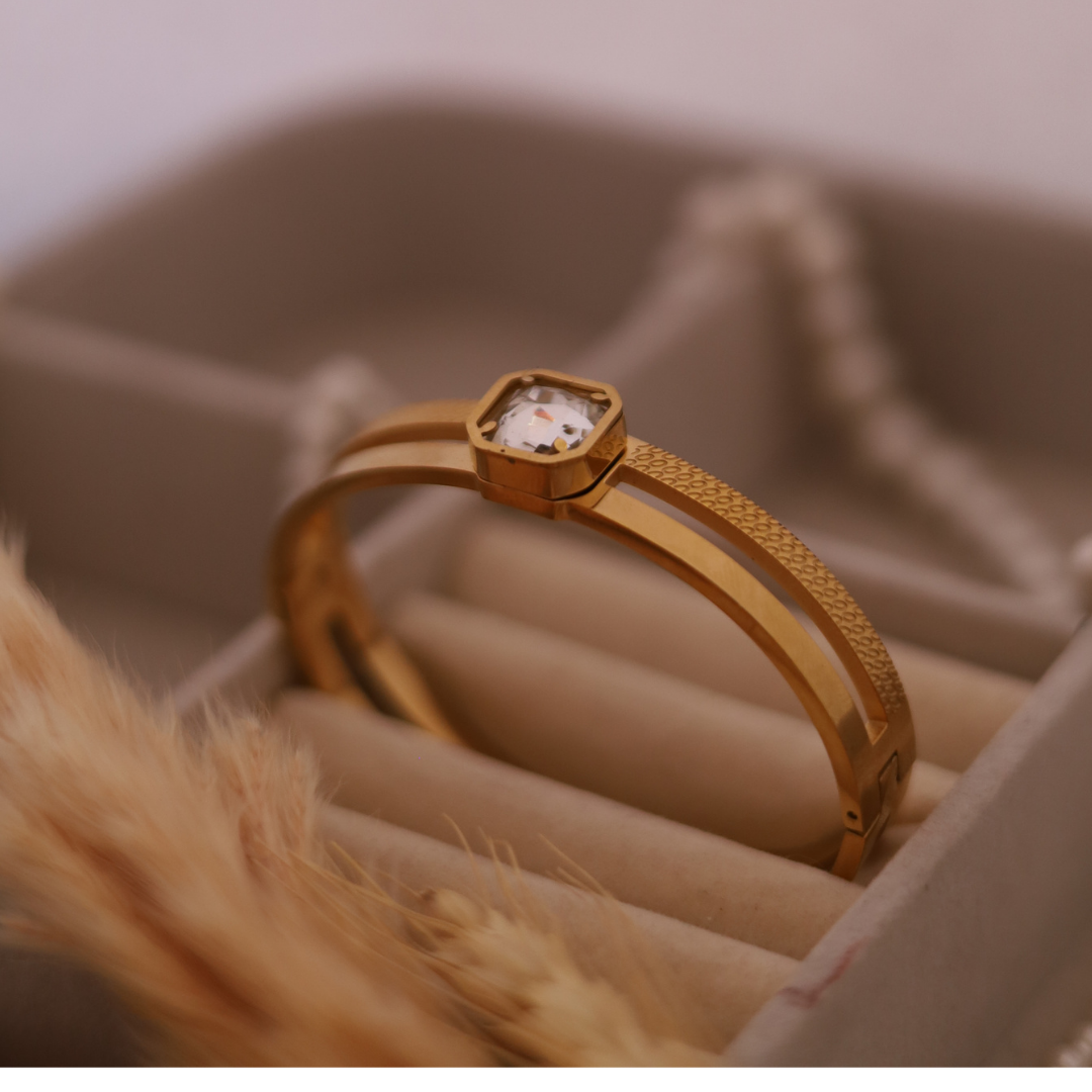 The Crystal Solitaire Cuff Bracelet