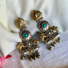 Sona Chandi- Dual Tone Elephant Motif Earring- Turquoise