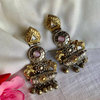 Sona Chandi- Dual Tone Elephant Motif Earring- Blush Pink