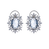 Black Oval Crystal American Diamond Stud Earring