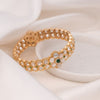 Fabina Mother of Pearl & Mossainite Bangle- Pair of 2