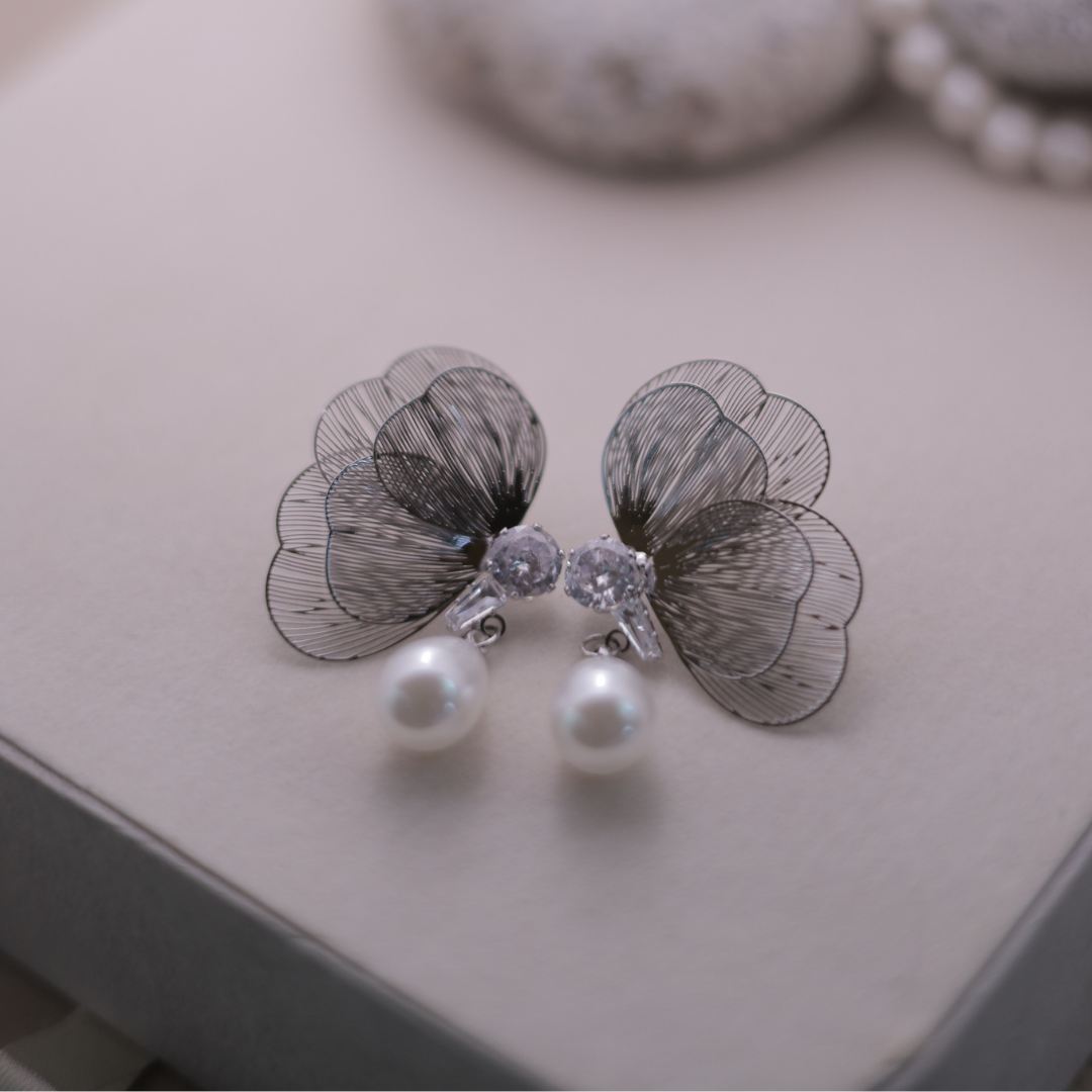 Filigree Petal Drop Earrings