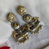 Sona Chandi- Dual Tone Elephant Motif Earring- Yellow