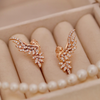 Rose Gold Angel Wing Ear Climber Studs