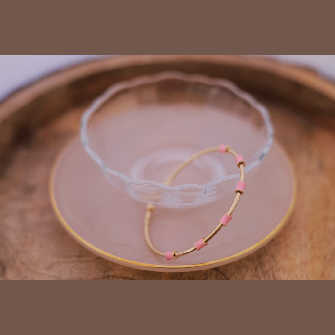 Multicolour Metal Enamel Zircon Bracelet – Trendy Minimal Jewelry for Women