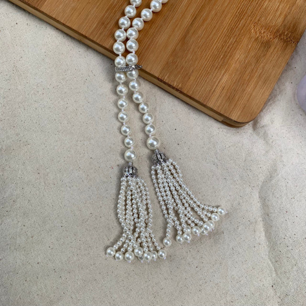 White Pearl Long Necklace
