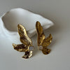 Abstract Gold Butterfly & Opal Wing Stud Earrings