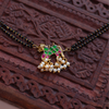 Handcrafted Double Layer Black Bead Hand Mangalsutra In Paachi Kundan Horse Charm