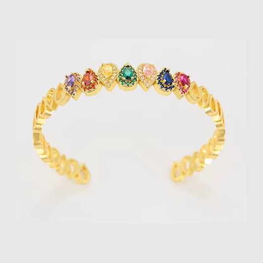 Colourful Tear Drop Zircon Stone Bracelet