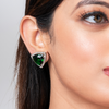 Triangle American Diamond Stud Earring- Green