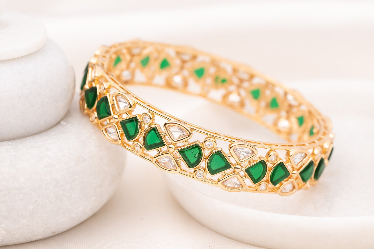 Aseem Green Bangle- Pair of 2