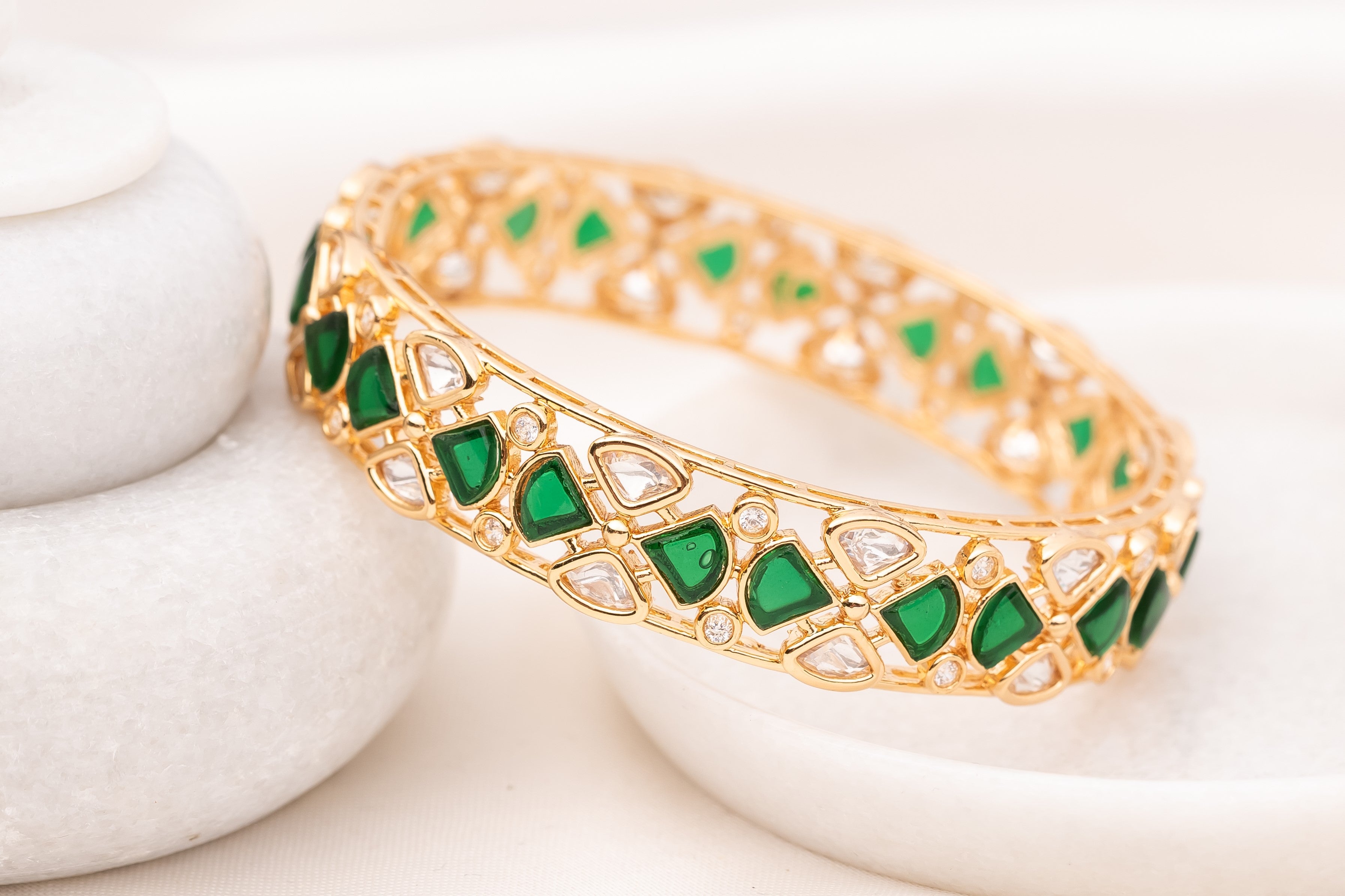 Aseem Green Bangle- Pair of 2
