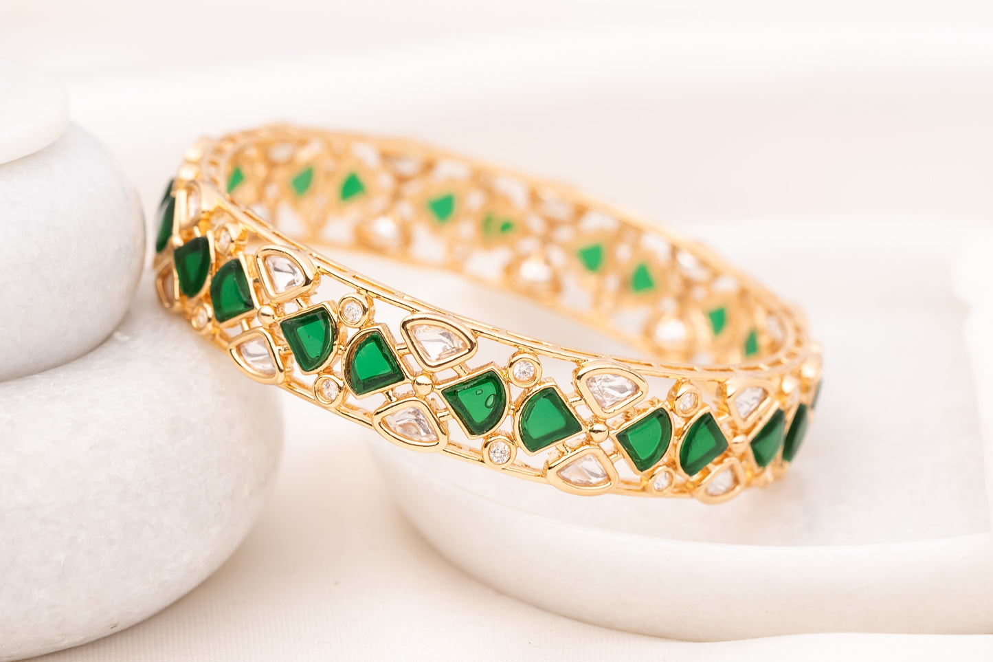 Aseem Green Bangle- Pair of 2