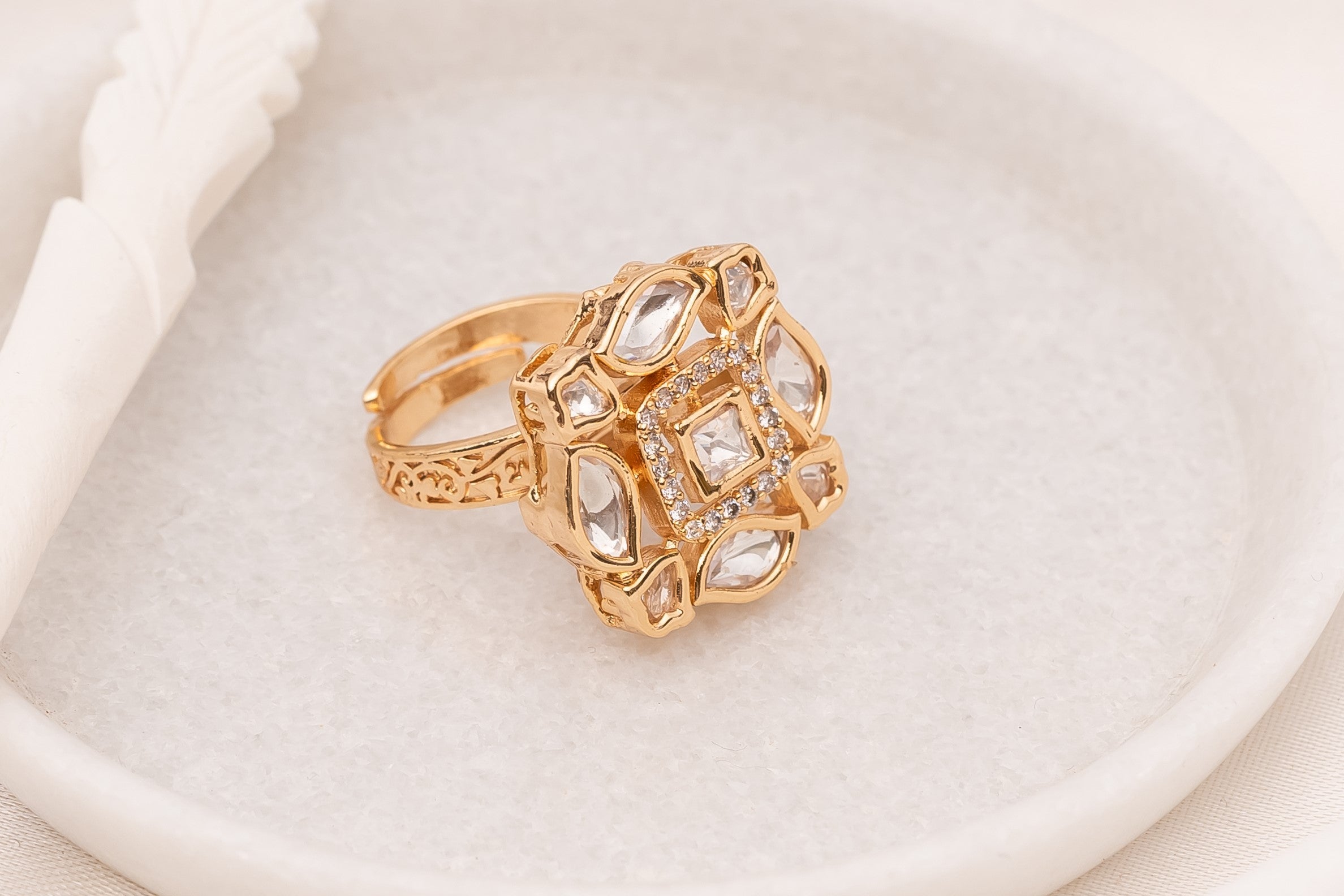 Maneer Polki Ring