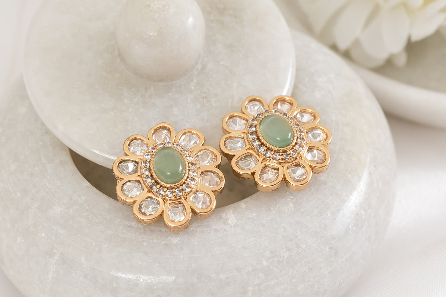 Baharee Polki Stud Earring