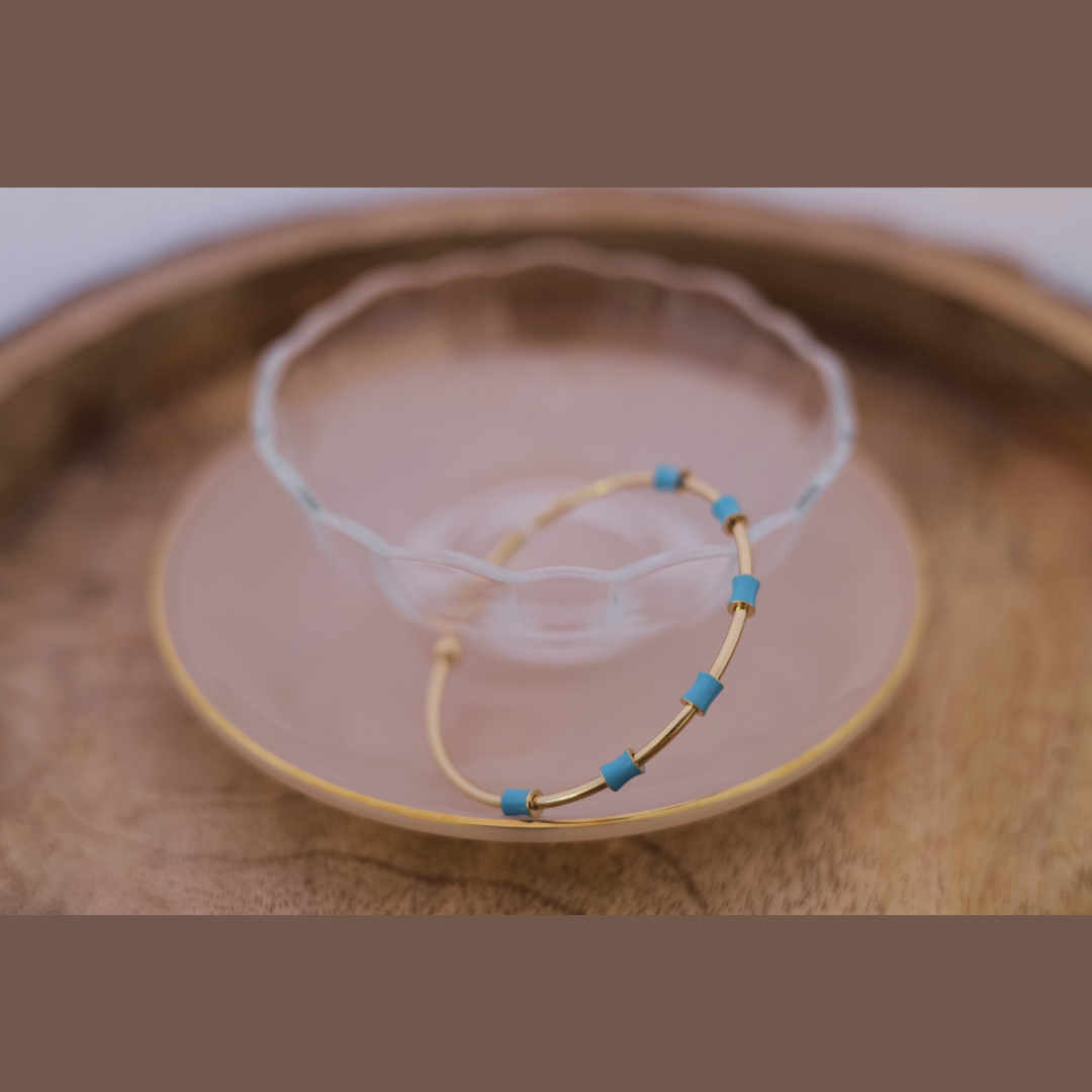 Multicolour Metal Enamel Zircon Bracelet – Trendy Minimal Jewelry for Women