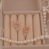 Rose Gold Angel Wing Ear Climber Studs