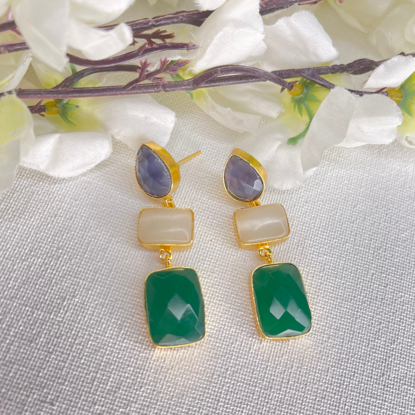 Gold Plated Crystal Handmade Earrings