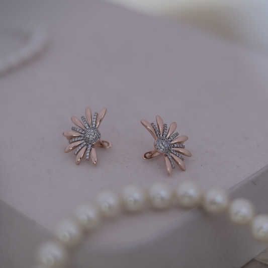 Rose Gold Petal Burst Studs