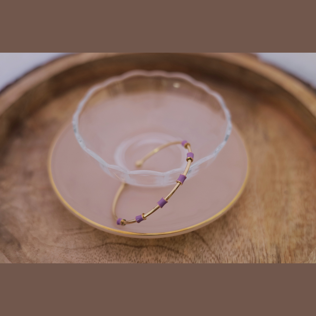 Multicolour Metal Enamel Zircon Bracelet – Trendy Minimal Jewelry for Women