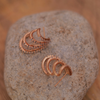 Rose Gold Triple Row Pavé  Hoop Studs